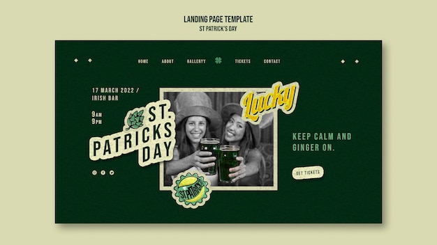 Free PSD flat design st. patrick's day template