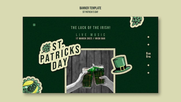 Free PSD flat design st. patrick's day template