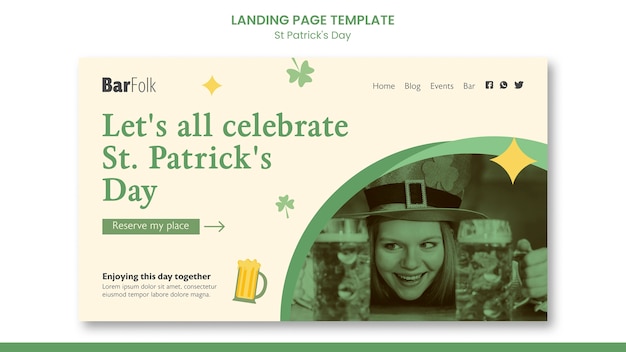 Free PSD flat design st. patrick's day template