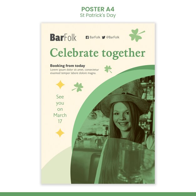 Flat design st. patrick's day template