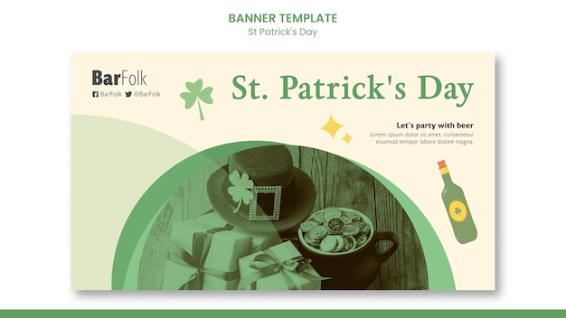 Free PSD flat design st. patrick's day template