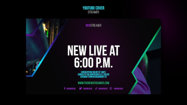 Flat design streamer template