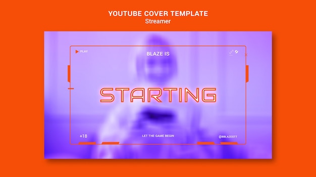 PSD gratuito modello di streamer dal design piatto