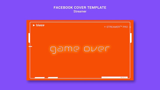 Free PSD flat design streamer template