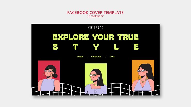 無料PSD フラットなデザインのストリートウェア コレクション facebook カバー