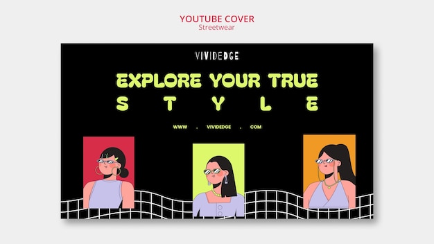 無料PSD フラットなデザインのストリートウェア コレクション youtube カバー