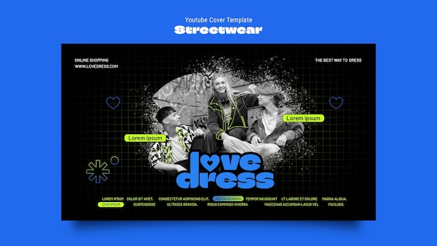 PSD gratuito modello streetwear design piatto