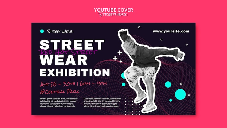 無料PSD フラットなデザインのストリートウェア youtube カバー