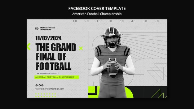 Free PSD flat design super bowl facebook cover