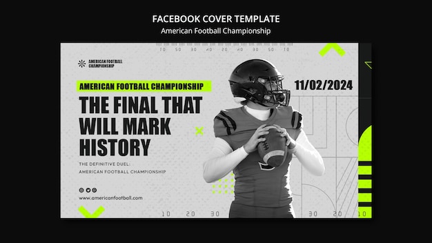 Free PSD flat design super bowl facebook cover