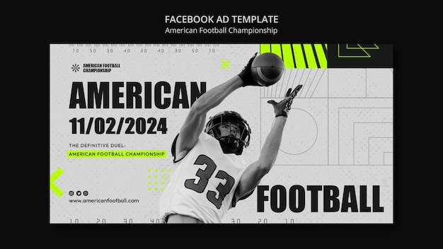 Template facebook di design piatto per il super bowl