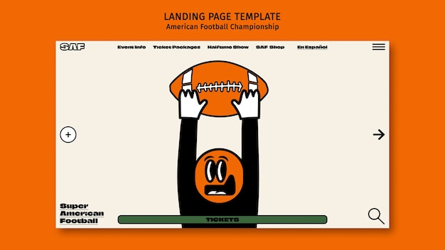 Flat design super bowl template design