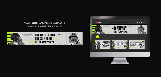 Flat design super bowl youtube banner