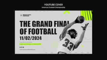 Free PSD flat design super bowl youtube cover template