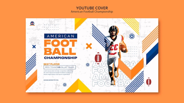 Free PSD flat design super bowl youtube cover template