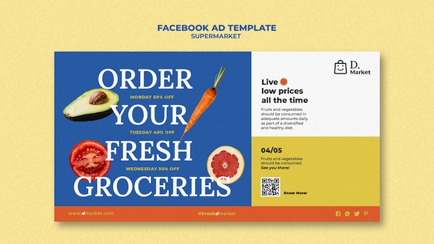 Flat design supermarket template