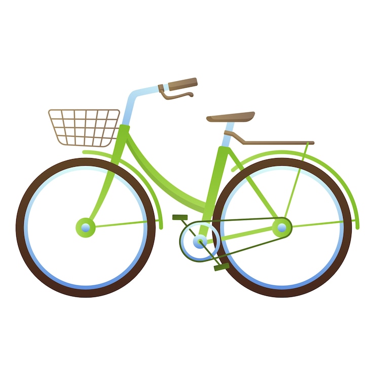 मुफ़्त PSD flat design sustainability bicycle illustration