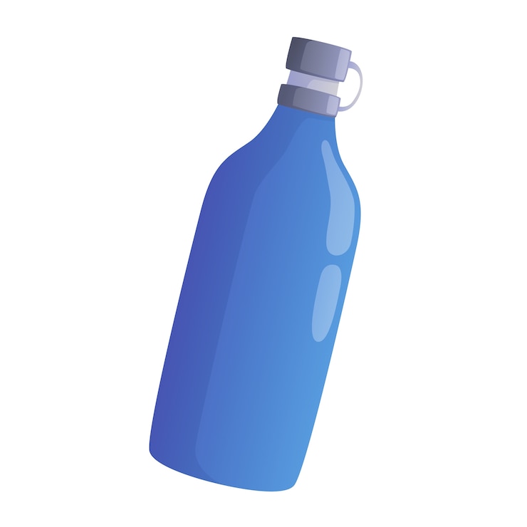 無料PSD フラットデザインの持続可能性の再利用可能なボトルのイラスト