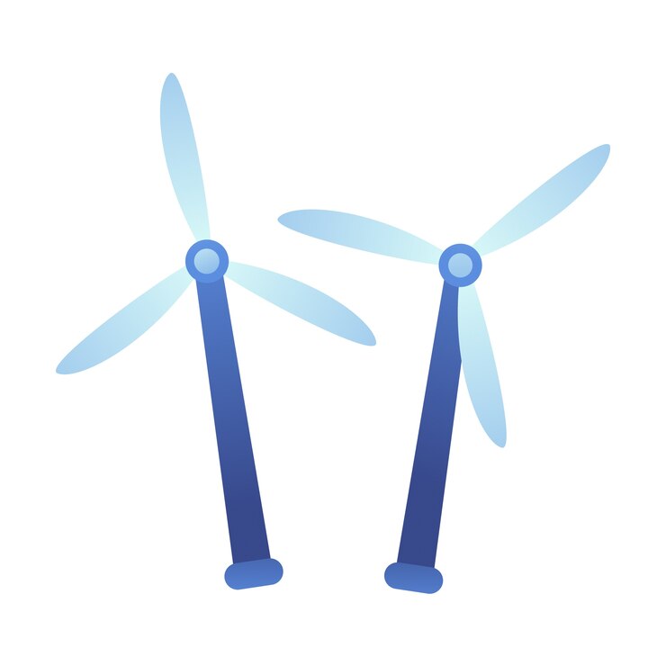 मुफ़्त PSD flat design sustainability wind turbines illustration