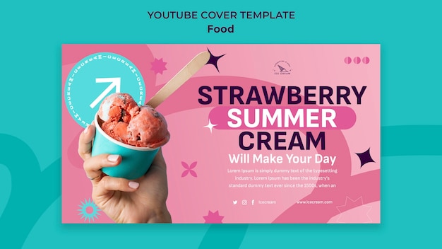 Free PSD flat design sweet food template