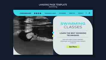 Free PSD flat design swimming design template