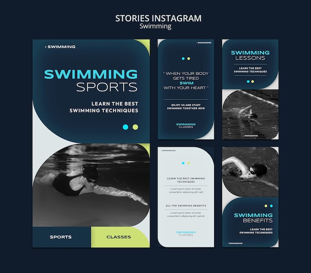 Flat design swimming design template