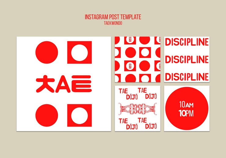 Free PSD flat design taekwondo template