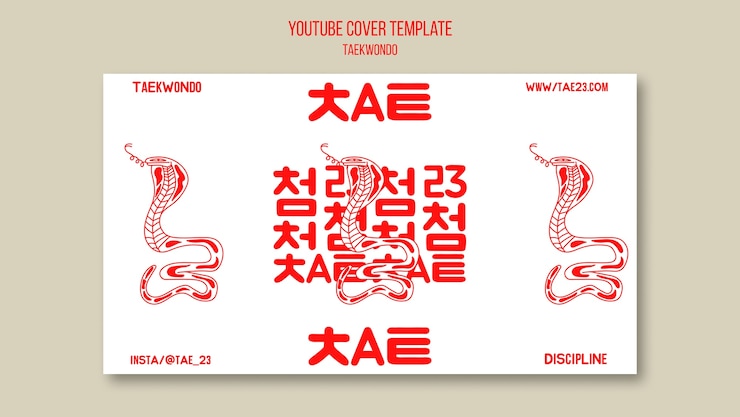 Free PSD flat design taekwondo template