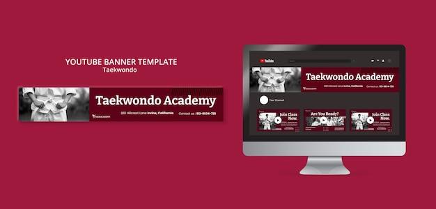 Free PSD flat design taekwondo template