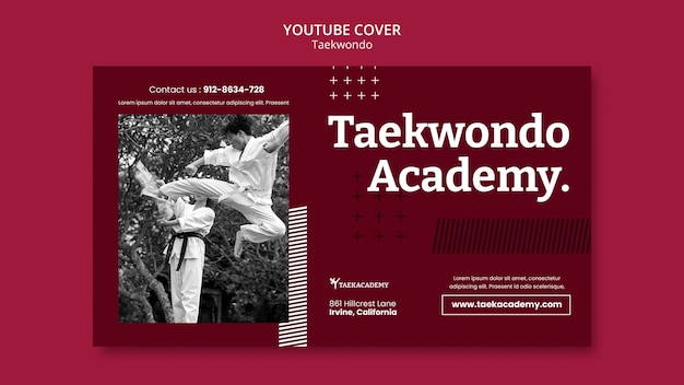 Free PSD flat design taekwondo template