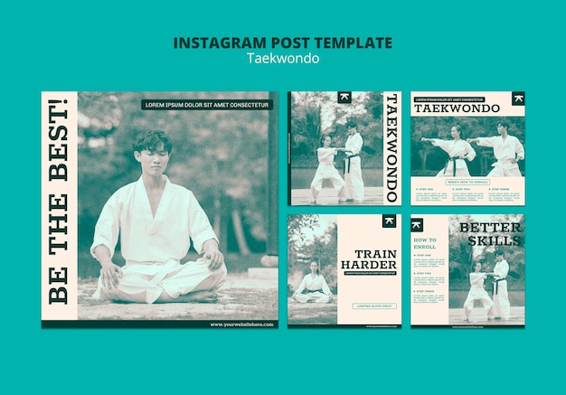 Free PSD flat design taekwondo template