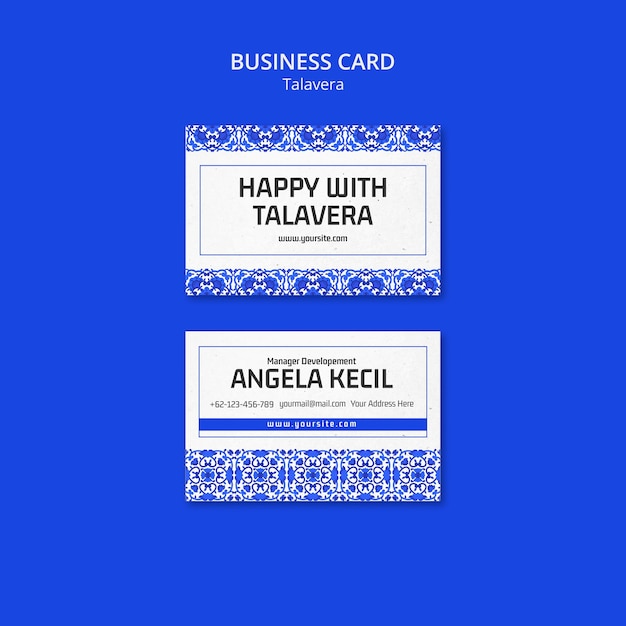 Flat design talavera event  business card