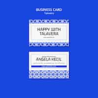 Free PSD flat design talavera event  business card