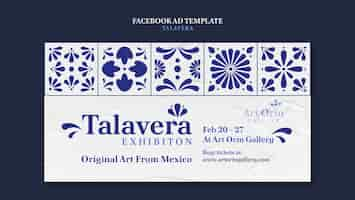 Free PSD flat design talavera event facebook template