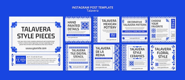 Flat design talavera evento post su instagram