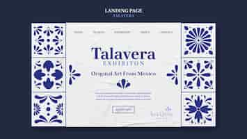 Free PSD flat design talavera event landing page template