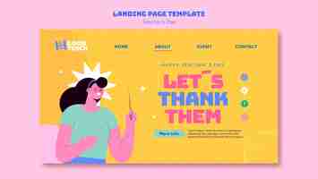 Free PSD flat design teacher's day template