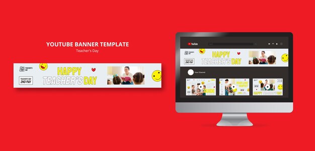 flat design teacher's day template