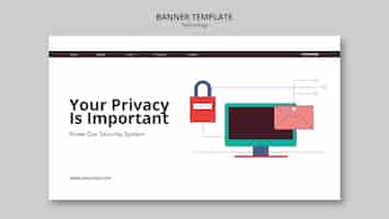 無料PSD フラットなデザイン技術コンセプト バナー テンプレート