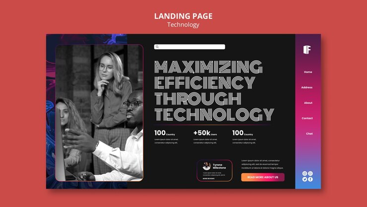 Free PSD flat design technology design template