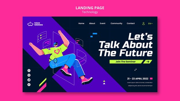 Flat design technology template