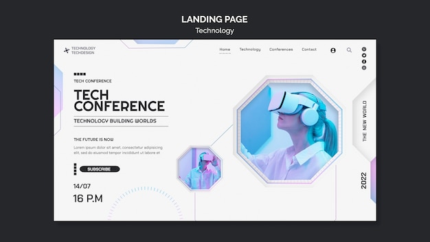 Flat design technology template