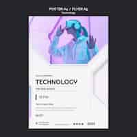 Free PSD flat design technology template