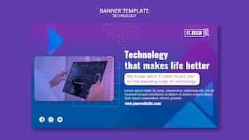 Free PSD flat design technology template