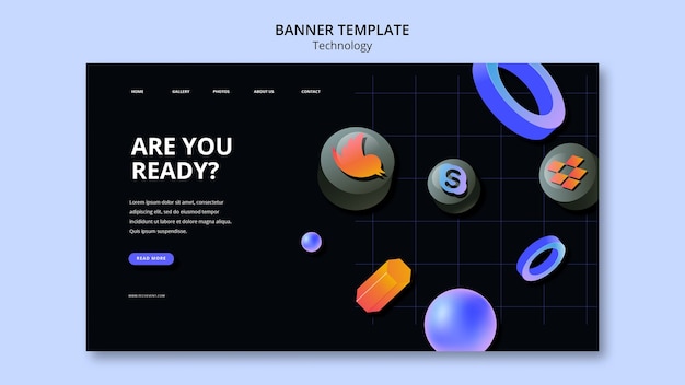 Flat design technology template