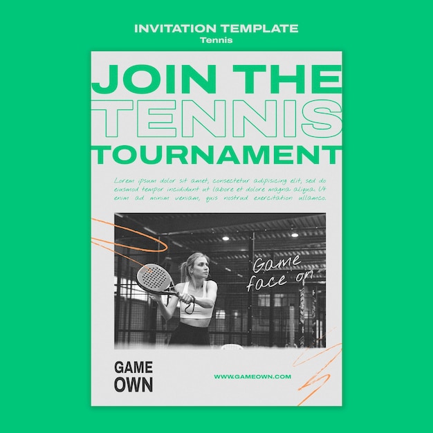 Flat design tennis sport template