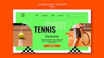 Free PSD flat design tennis template