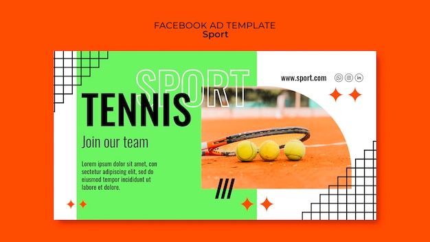 Free PSD flat design tennis template