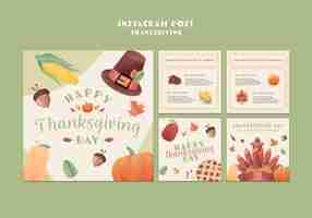 Free PSD flat design thanksgiving template