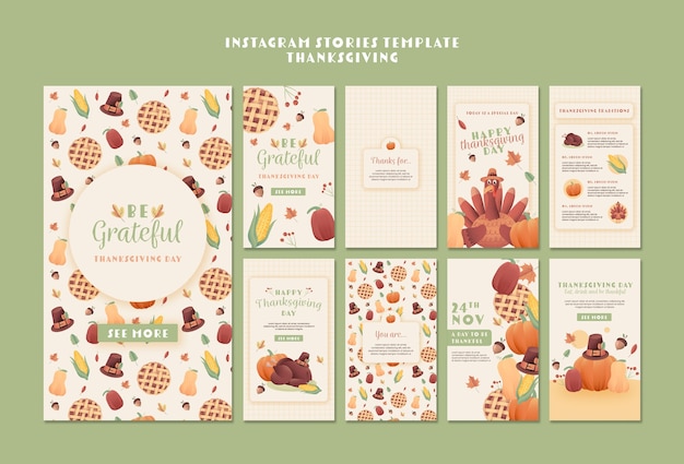 Flat design thanksgiving template